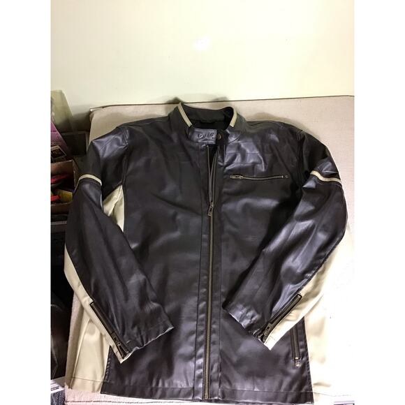Distortion Custom Rags Men’s Vintage Faux Leather Motorcycle Jacket Sz.XXL  EUC - Picture 3 of 11